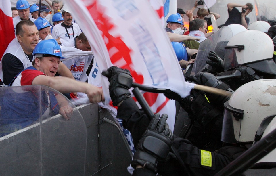 WARSZAWA STOCZNIOWCY DEMONSTRACJA