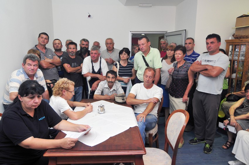 Štrajkači u prostorijama Luke