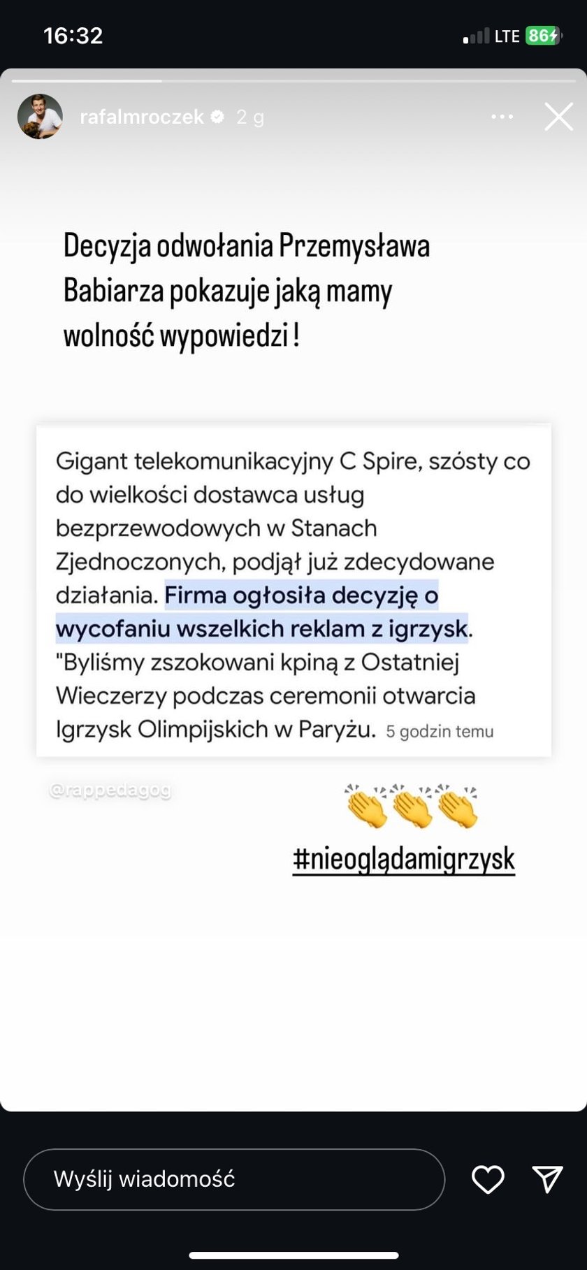 Rafał Mroczek stanął w obronie Przemysława Babiarza.