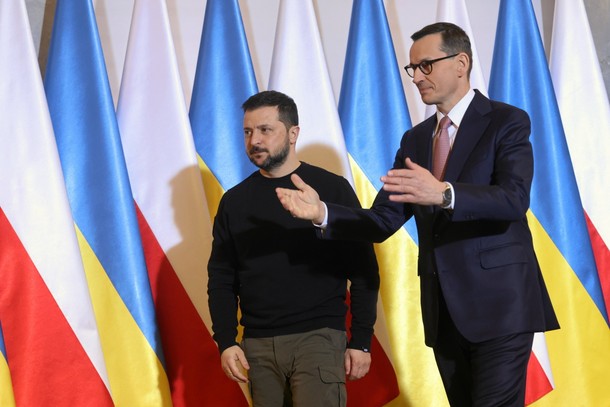 Wołodymyr Zełenski i Mateusz Morawiecki