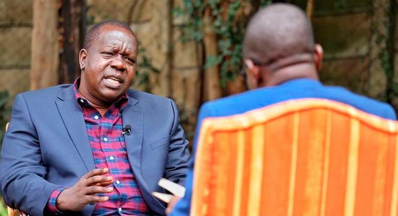 Interior CS Fred Matiang’i in an interview with NTV’s Joe Ageyo. 