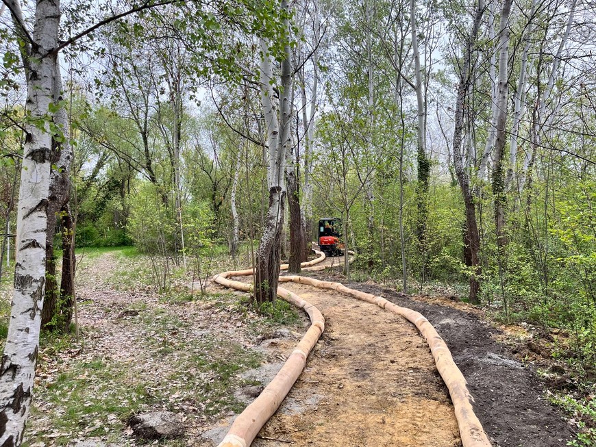 Ścieżka utworzona z drewnianych bali