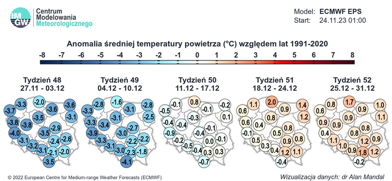 Druga połowa grudnia ma być cieplejsza