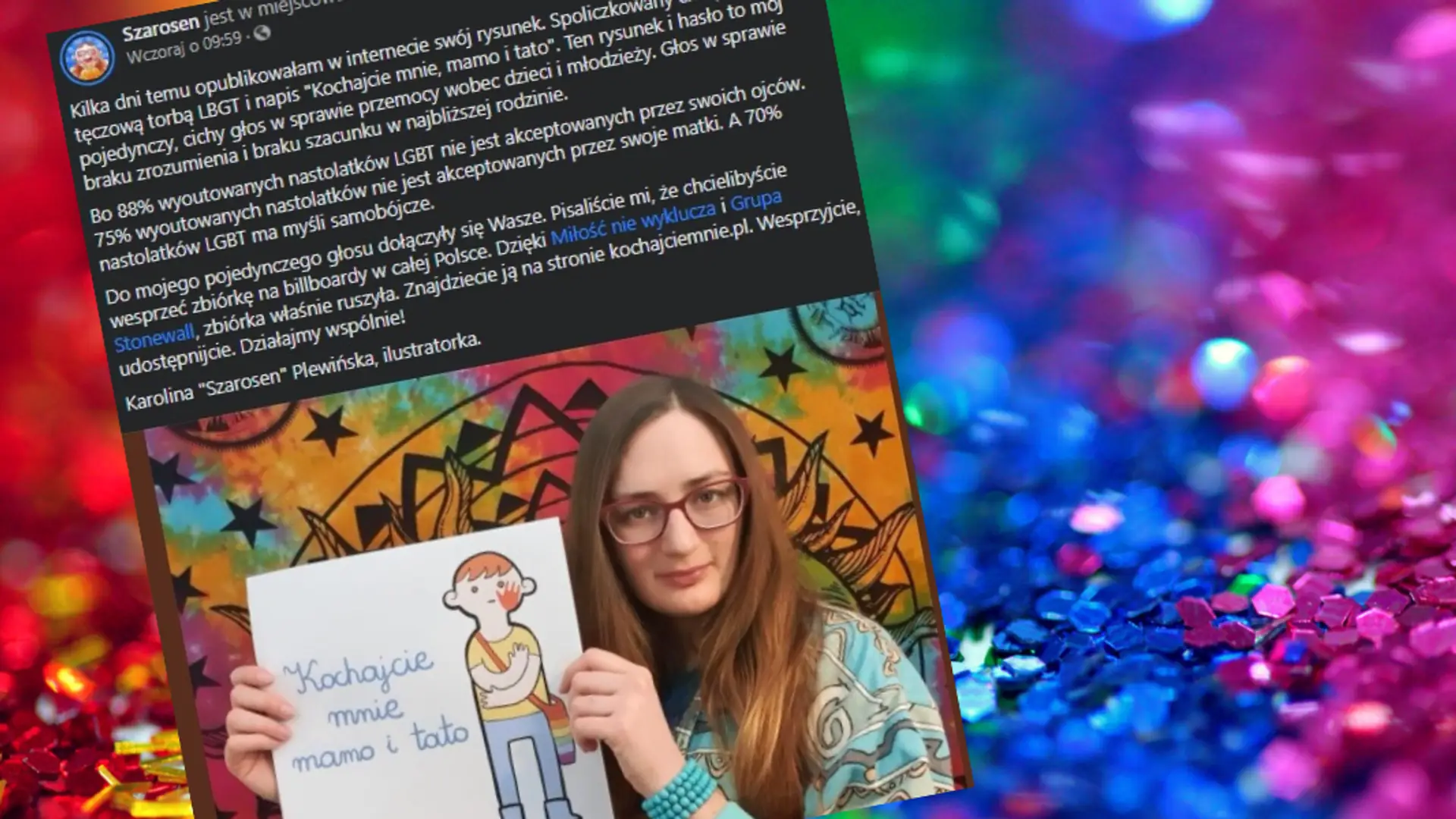 "Kochajcie mnie, mamo i tato". W dwa dni zebrano 426 tys. zł na plakaty wspierające osoby LGBT