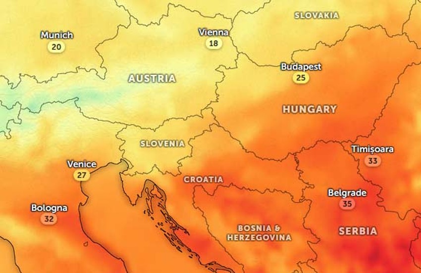 Dok je u Sloveniji temperatura pala na 21, u Hrvatskoj je i dalje vrelih 33 stepena