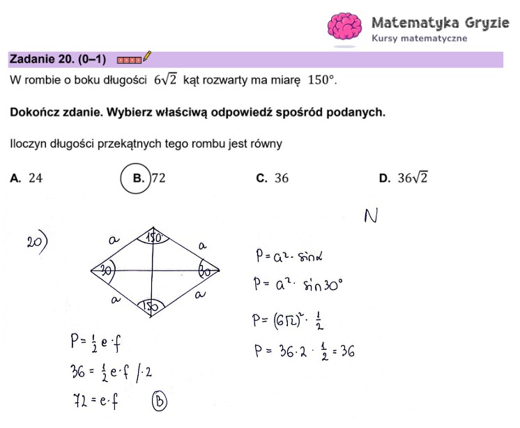 Arkusz CKE i odpowiedzi. Matematyka, poziom podstawowy formuła 2023 - zadanie 20