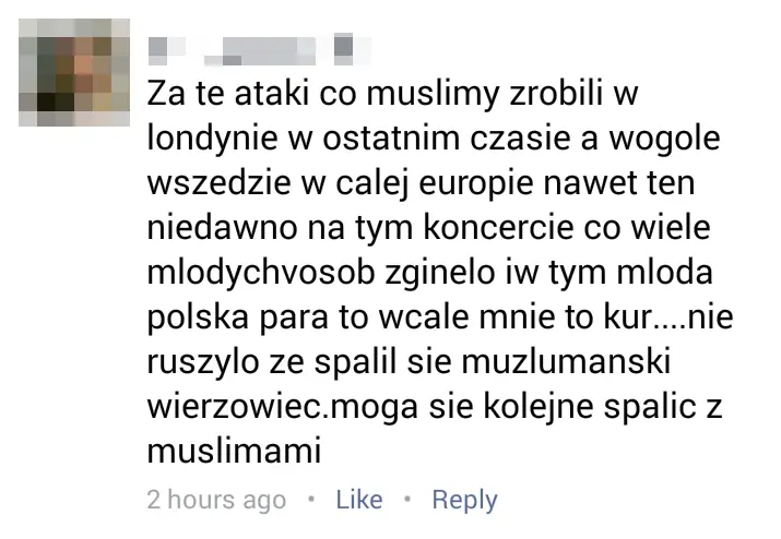 Komentarze pod artykułami o pożarze w Lonydnie