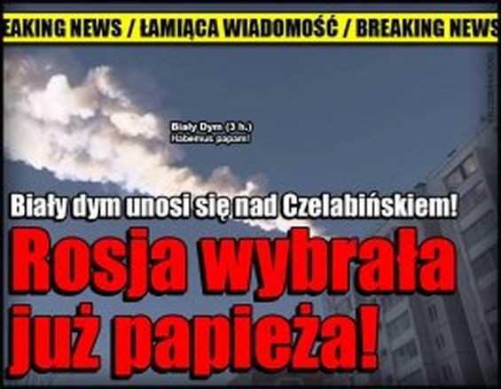 Memy dotyczące deszczu meteorytów w Rosji