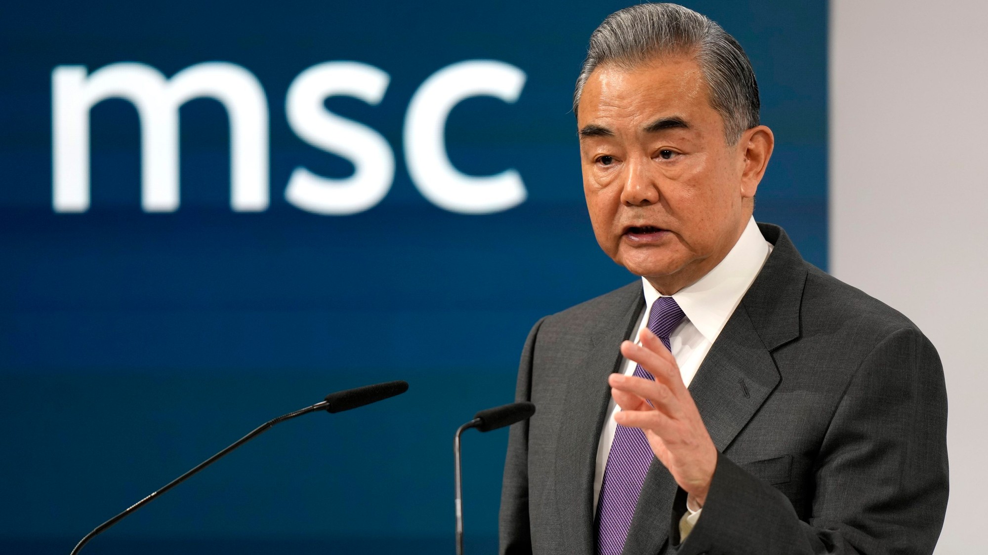 Čínsky minister zahraničných vecí Wang I na Mníchovskej bezpečnostnej konferencii.