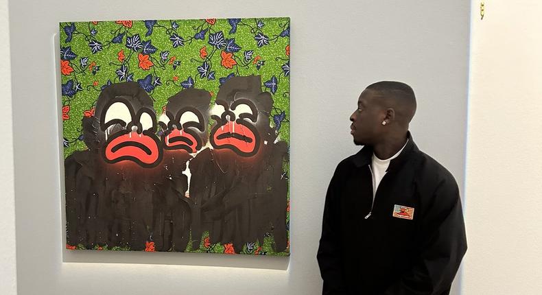 Olaolu Slawn painting “The three Yoruba Brothers [X]