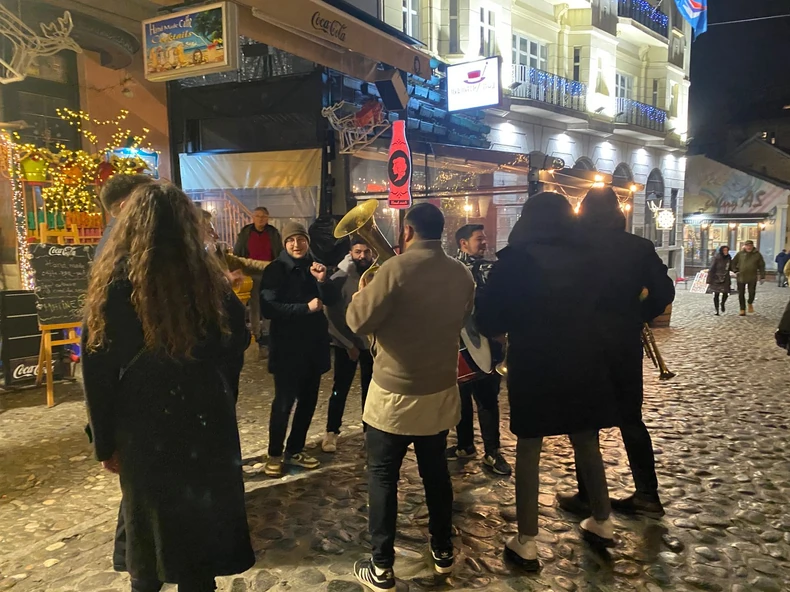 Beograd doček Nove godine Skadarlija trubači