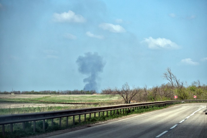 Dim nakon eksplozije u Dobropilji, Donjeck, 22. aprila