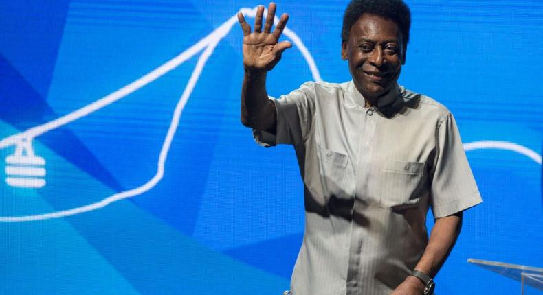 Brazilian football star Pele (pictured January 2018) was admitted to hospital to continue treatment for a colon tumor Creator: MAURO PIMENTEL