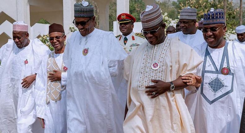 President Buhari in late night meeting with APC Governors at Aso Rock