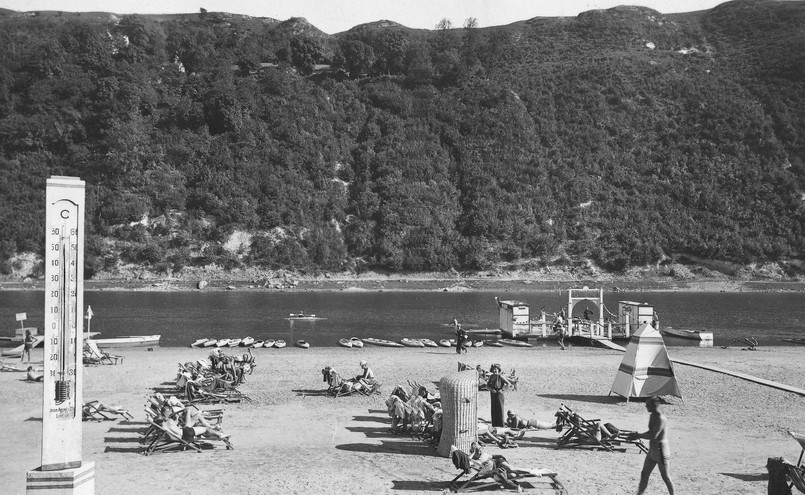 Zaleszczyki nad Dniestrem. Fragment plaży tzw. cienistej