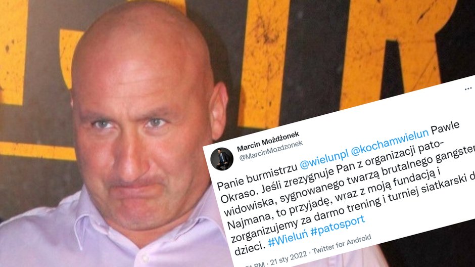 Siatkarz walczy z galą Najmana. Złożył zaskakującą propozycję burmistrzowi Wielunia (fot. Twitter/MarcinMozdzonek)