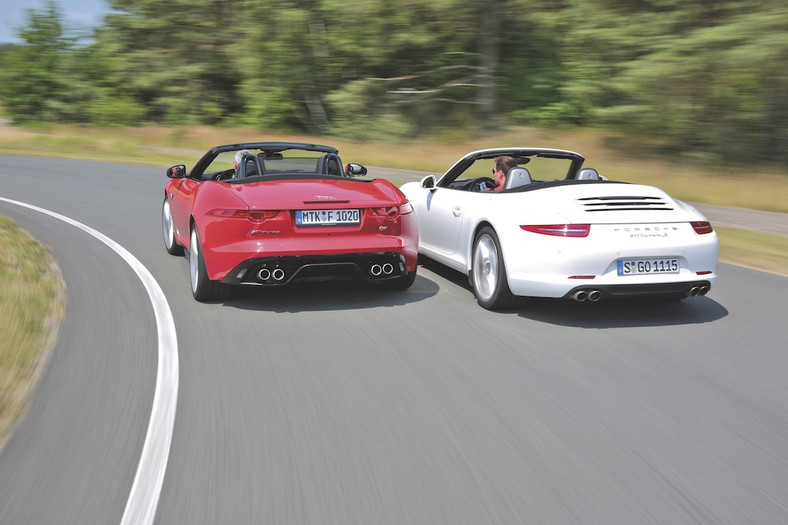 Jaguar F-Type i Porsche 911 Carrera S cabrio