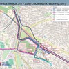 Mapa linija JGP na stajalištu Beograd Jug