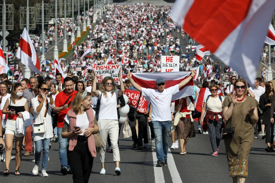 Protesti u Minsku u avgustu prošle godine