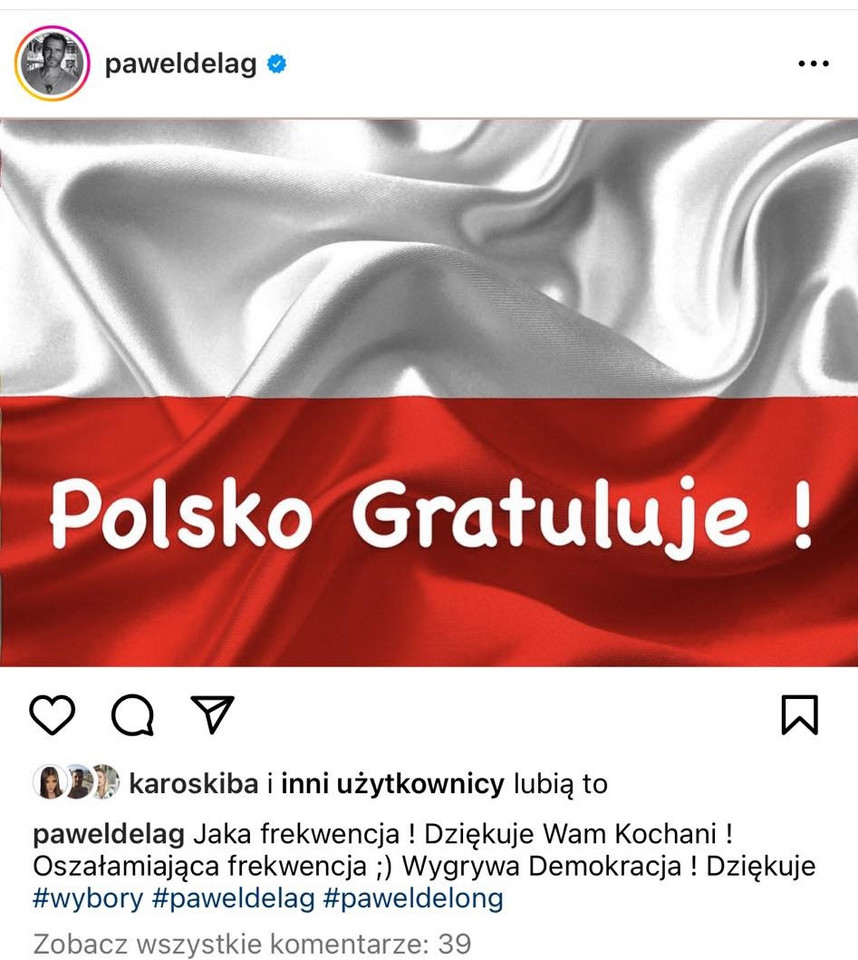 Paweł Deląg zabrał głos po wyborach