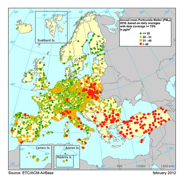 Pyły mapa