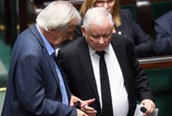 Jarosław Kaczyński i Ryszard Terlecki w Sejmie