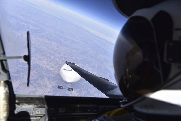 Ezt a fotót lőtte egy amerikai pilóta, mikor átrepült a kínai kémballon felett / Fotó: Getty Images
