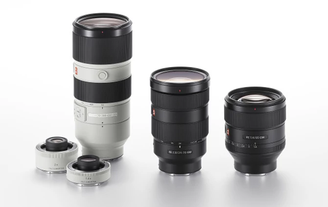 Nowe obiektywy Sony: FE 24-70 mm f/2.8 GM (SEL2470GM), FE 70-200 mm f/2.8 GM OSS (SEL70200GM) oraz FE 85 mm f/1.4 GM (SEL85F14GM).