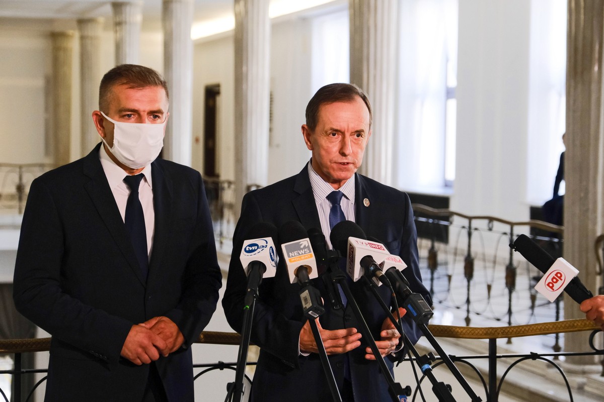 Konferencja prasowa Tomasza Grodzkiego