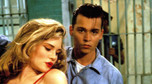 Amy Locane jako Allison Vernon-Williams i Johnny Depp jako Wade Beksa Walker w filmie "Beksa" (1990)