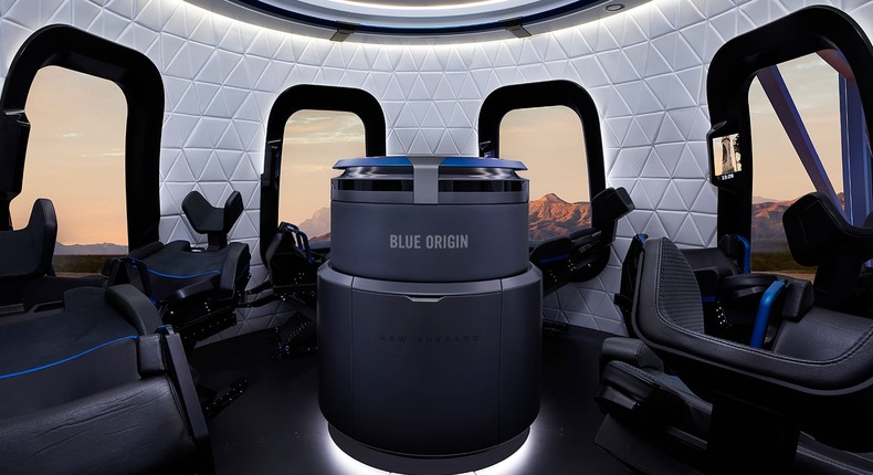 A look inside Blue Origin, the vessel that took Amazon founder Jeff Bezos into suborbital space.
