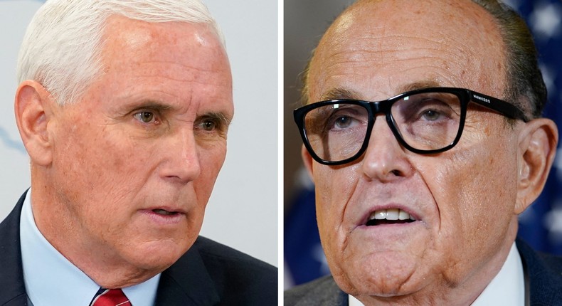 Former Vice President Mike Pence and former Mayor of New York Rudy Giuliani.