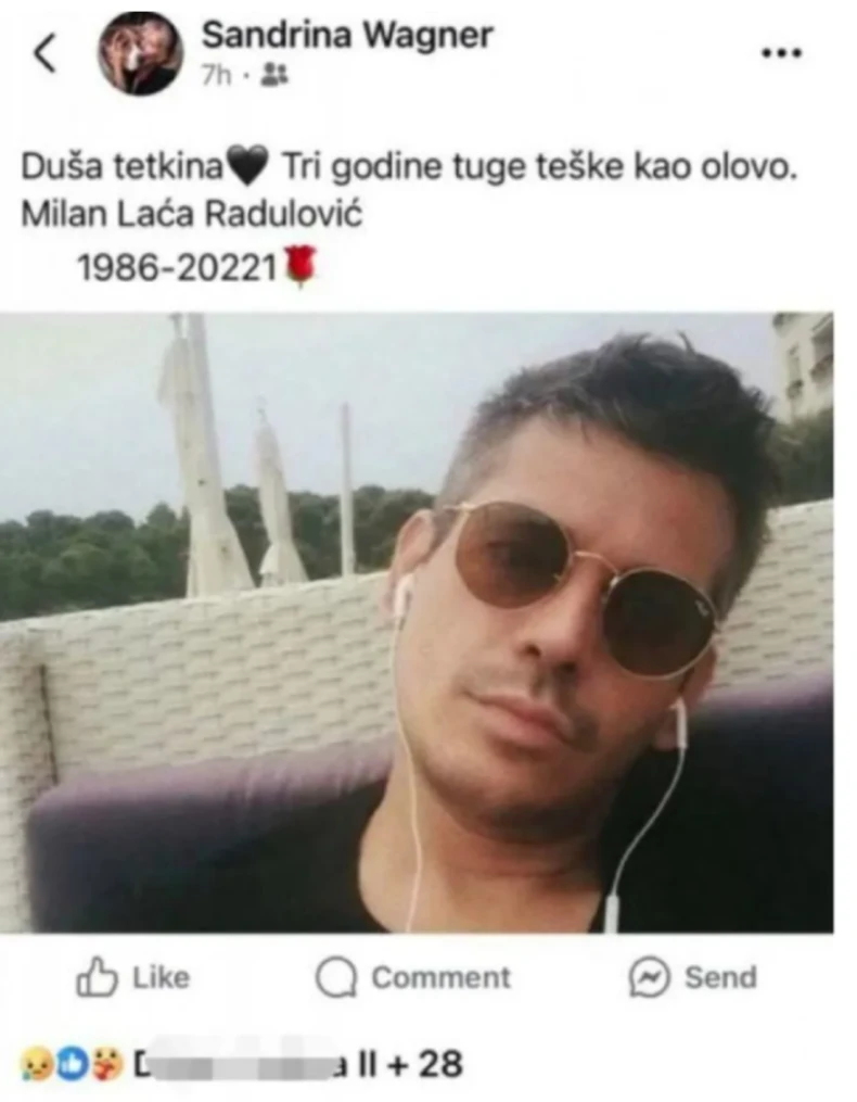 Objava Laćine tetke na Fejsbuku