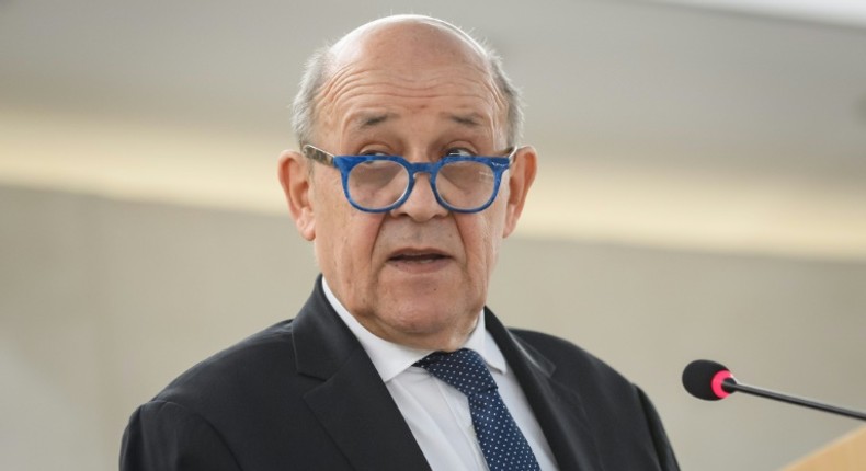 French Foreign Minister Jean-Yves Le Drian and the foreign ministers of 13 other EU countries warned that what Moscow has presented as a fight against terrorism did not justify massive violations of international humanitarian law