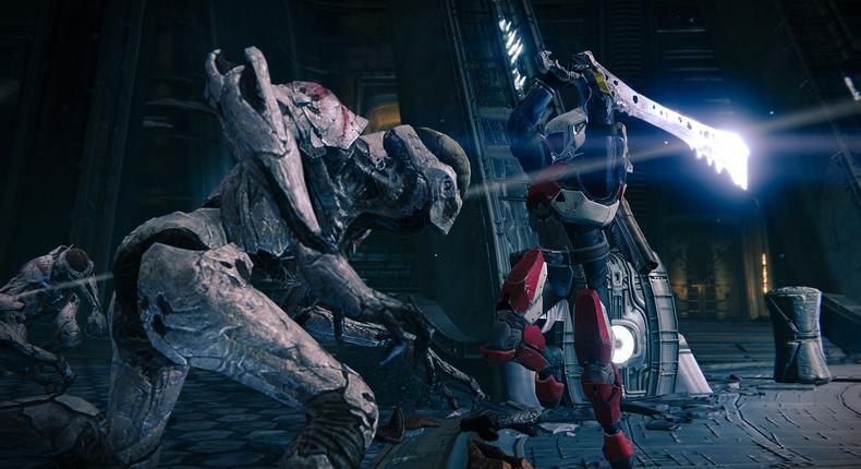 Destiny is a game about traveling the universe, meeting aliens, and then shooting them. Or in the case above, stabbing them.