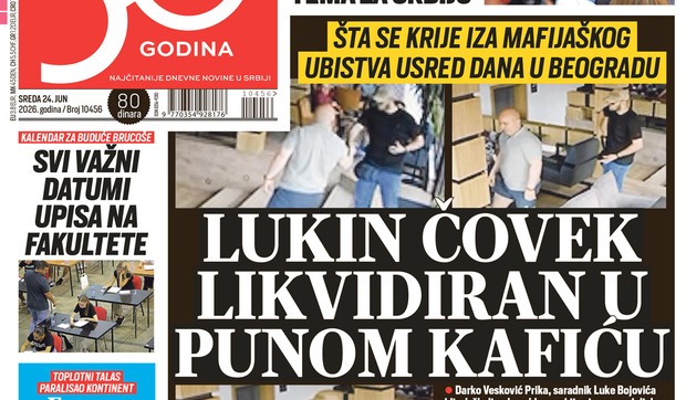 Blic naslovna strana za 24.6.