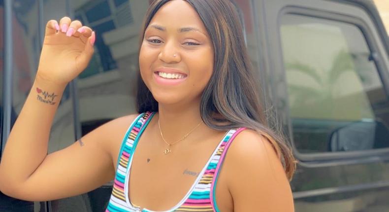 Regina Daniels' 7 tattoos are inked in different areas of her upper body and they look befitting on her skin. [Instagram/regina,daniels]