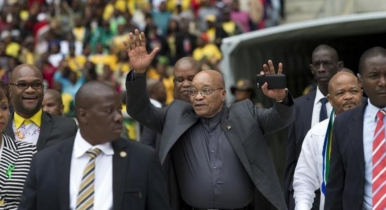 South African President Jacob Zuma arrives at a Human Rights Day rally in Durban, South Africa, March 21, 2016. REUTERS/Rogan Ward