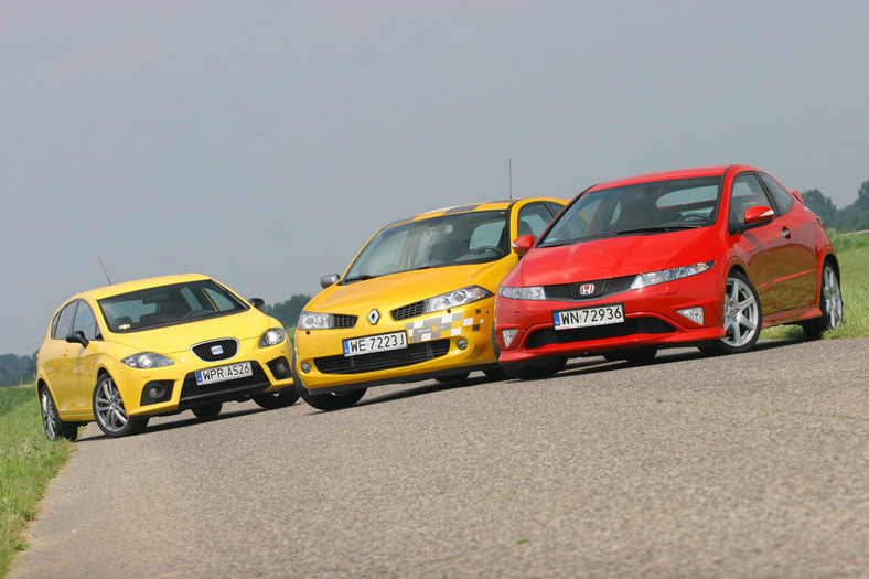 Honda Civic Type-R kontra Seat Leon Cupra, Renault Megane RS: porównanie sportowych kompaktów