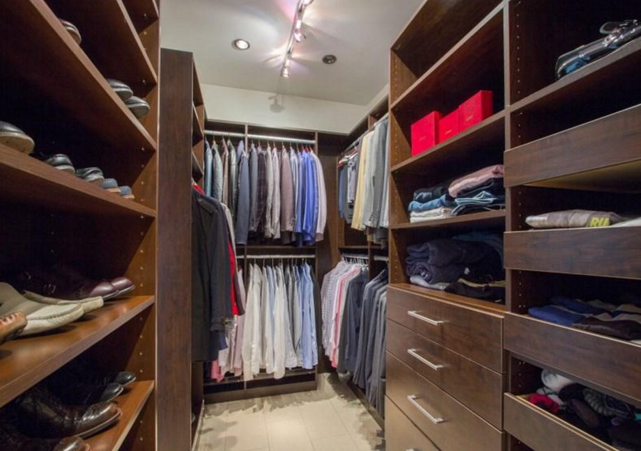 This looks like it might be Herjavec's own closet, replete with dress shirts and suits.
