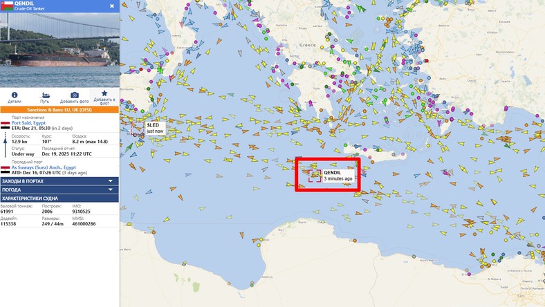 Qendil znajduje się niedaleko wybrzeży Krety