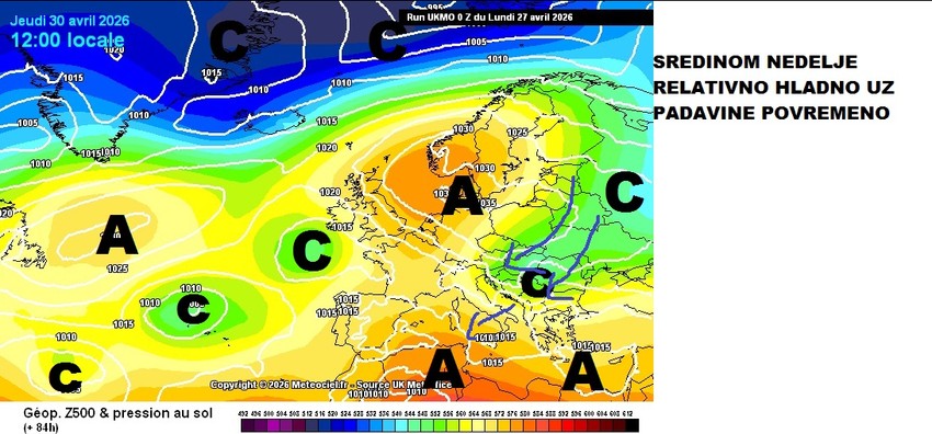 Temperature sredinom ove sedmice