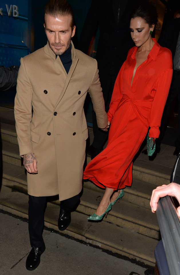 David Beckham i Victoria Beckham na romantycznej kolacji w Londynie