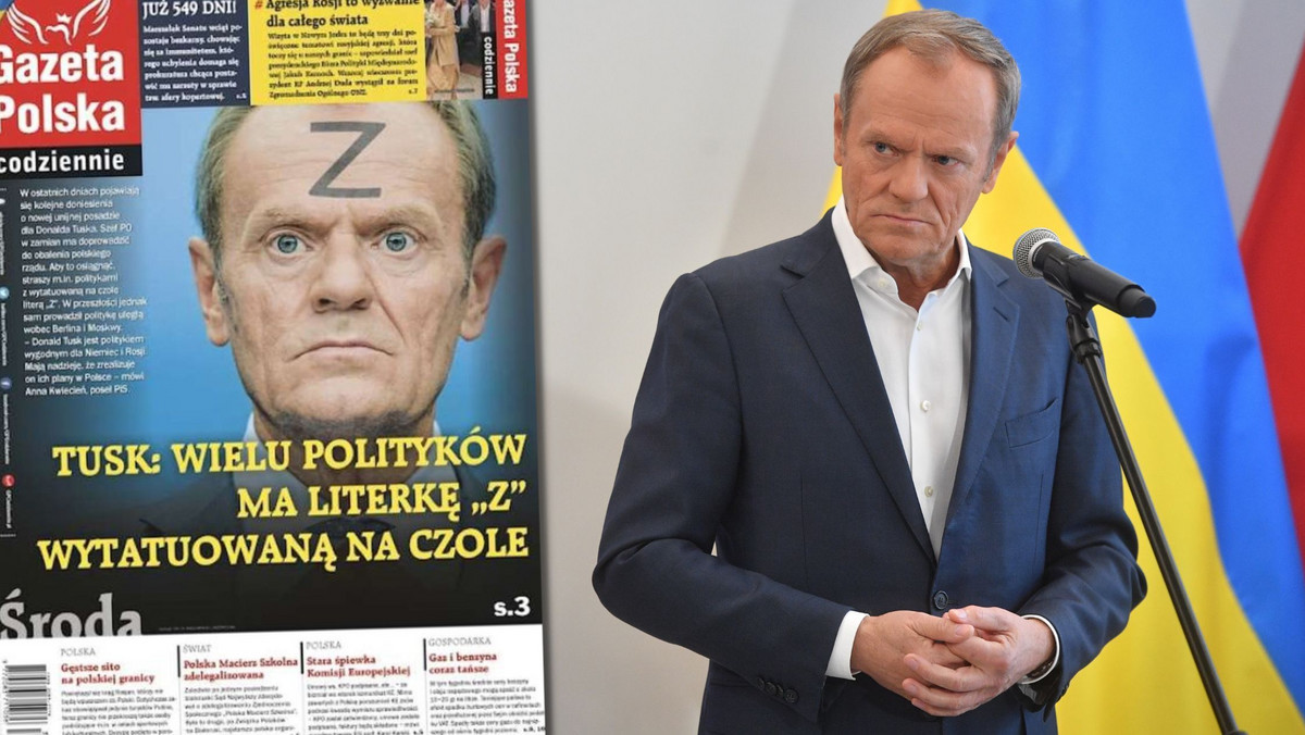 Donald Tusk pozywa "Gazetę Polską Codziennie" za okładkę z literą "Z"