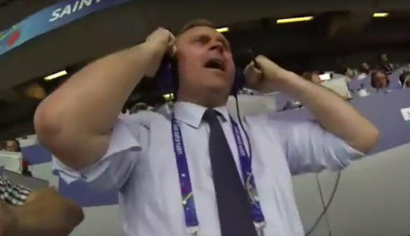 Szalona radość komentatora po golu w meczu Islandia - Anglia. WIDEO
