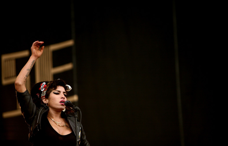 Amy Winehouse podczas festiwalu w Kinross w Szkocji, lipiec 2008.