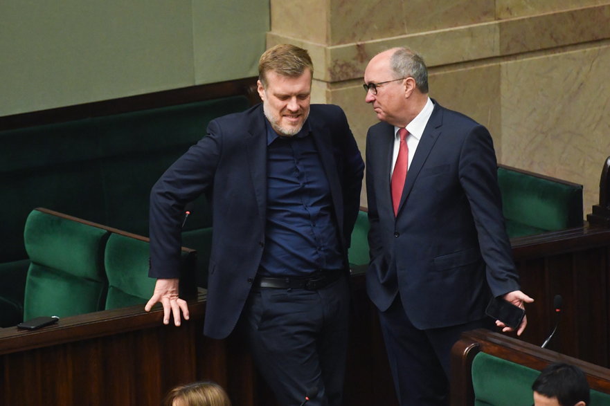 Wicemarszałek Sejmu Włodzimierz Czarzasty oraz poseł Lewicy Adrian Zandberg 