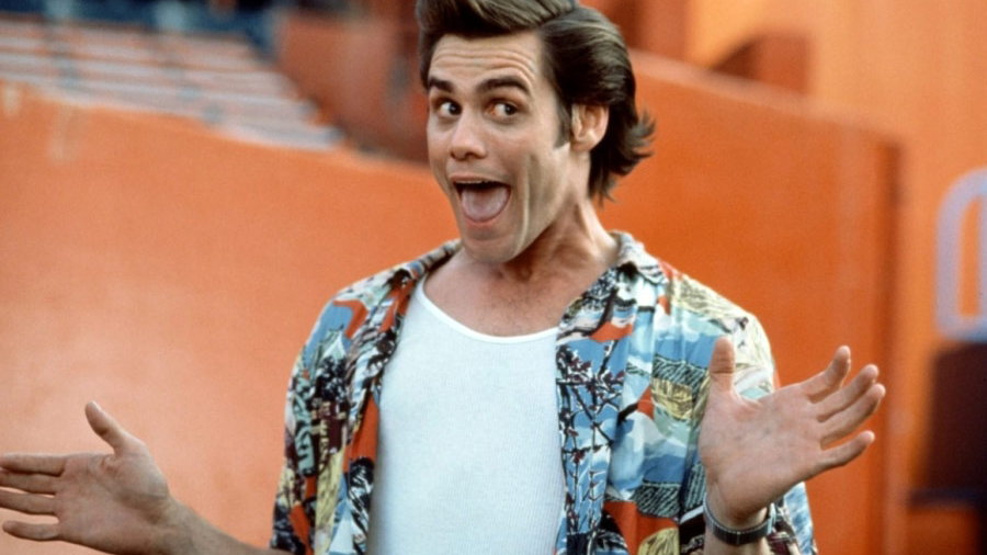 Jim Carrey jako Ace Ventura w filmie "Ace Ventura: Psi detektyw" (1994)