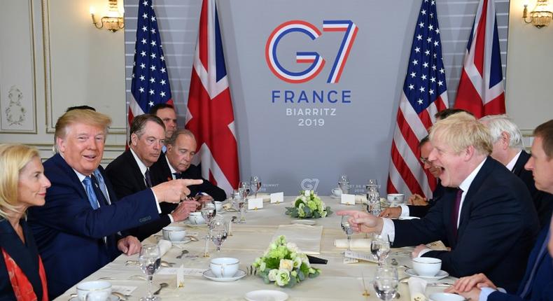 UK Prime Minister Boris Johnson and US President Donald Trump were on obviously friendly terms as they sat down for a working breakfast in the French resort of Biarritz