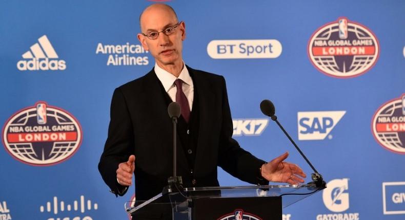 NBA commissioner Adam Silver, seen January 12, 2017, and players' union representative Michele Roberts first hammered out the league's new collective bargaining agreement